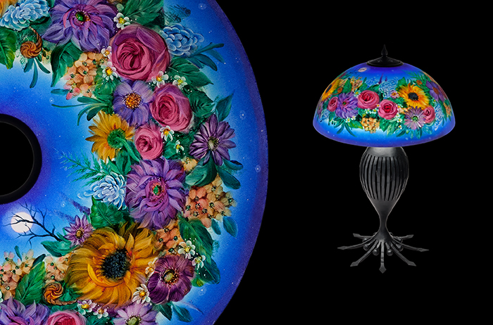 Floral by Mikael Darni - Blue: Table Lamp
