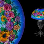 Floral by Mikael Darni – Blue: Table Lamp